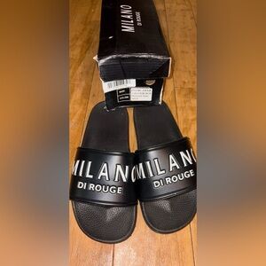 Milano Di Rouge Black Simba Slide Sandals